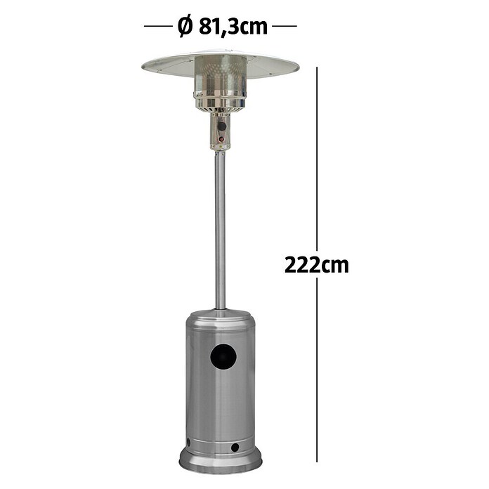 Kingstone Terrassenstrahler (Wärmeleistung: 13 kW, Höhe: 222 cm, Edelstahl)
