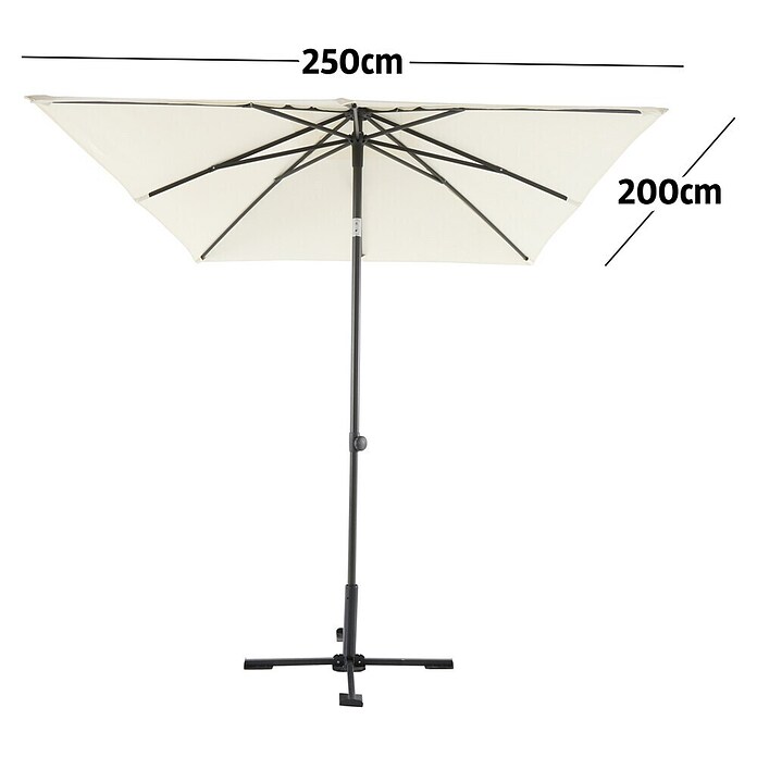 Sunfun Sonnenschirm Livorno (Natur, 200 x 250 cm)