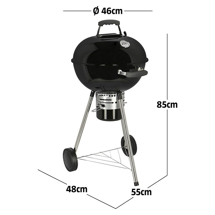 Kingstone Kugelgrill Bullet 47 (Schwarz, Hauptgrillfläche: Ø 47 cm)