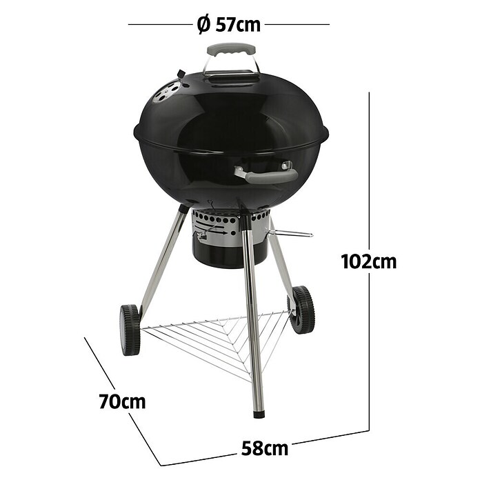 Kingstone Kugelgrill Bullet 57 (Schwarz, Hauptgrillfläche: Ø 57 cm)