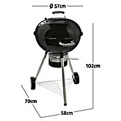 Kingstone Kugelgrill Bullet 57 (Schwarz, Hauptgrillfläche: Ø 57 cm)