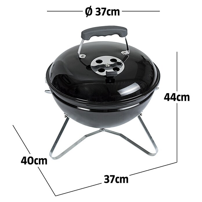 Kingstone Tischgrill Cutie Pie (Durchmesser: 36 cm, Schwarz)