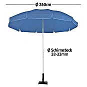 Sunfun Balkonschirm Provence II (Blau, Durchmesser: 250 cm)