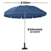 Sunfun Balkonschirm Provence II (Blau, Durchmesser: 200 cm)