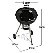 Kingstone Kugelgrill Bullet 66 (Schwarz, Hauptgrillfläche: Ø 66 cm)