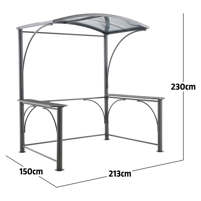 Sunfun Grillpavillon BBQ (L x B: 213 x 150 cm, Anthrazit)