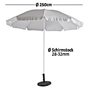 Sunfun Balkonschirm (Lichtgrau, Durchmesser: 250 cm)