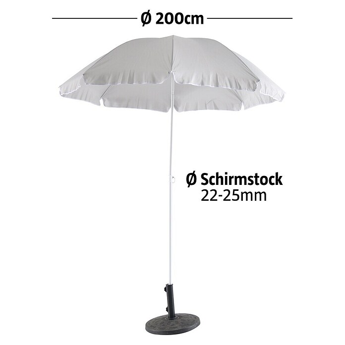 Sunfun Balkonschirm (Lichtgrau, Durchmesser: 200 cm)