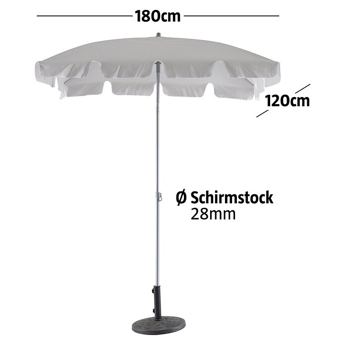 Sunfun Balkonschirm (Lichtgrau, 180 x 120 cm)