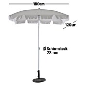 Sunfun Balkonschirm (Lichtgrau, 180 x 120 cm)