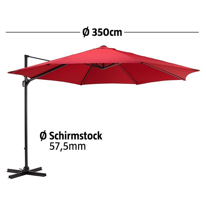 Sunfun Ampelschirm (Chili, Durchmesser: 350 cm)