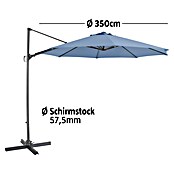 Sunfun Ampelschirm (Blau, Durchmesser: 300 cm)
