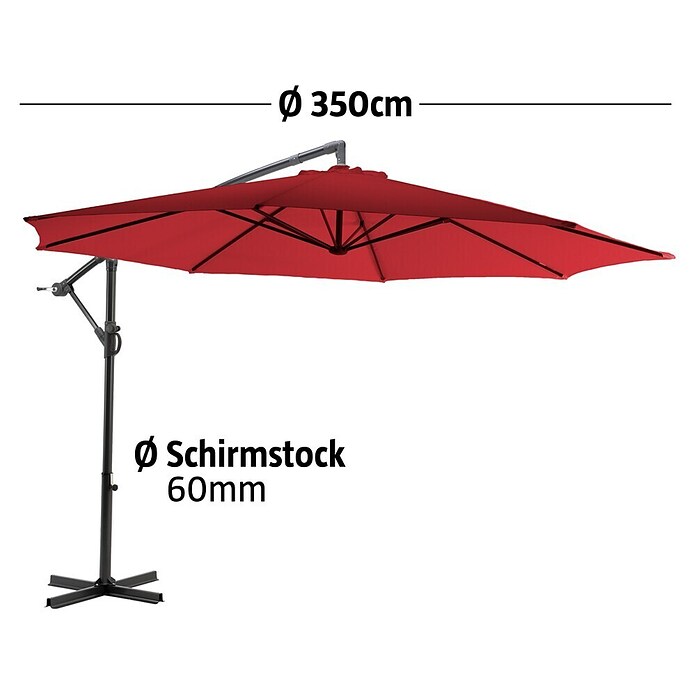 Sunfun Ampelschirm (Chili, Durchmesser: 350 cm)