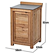 Sunfun Grillküchen-Modul (Mit Tür, L x B x H: 63 x 58 x 92 cm, Holz)