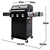 Grillstar Gasgrill Powerburner 350-1 (Grillfläche (B x T): 57 x 41 cm, 8,79 kW, Anzahl Brenner: 3) | BAUHAUS