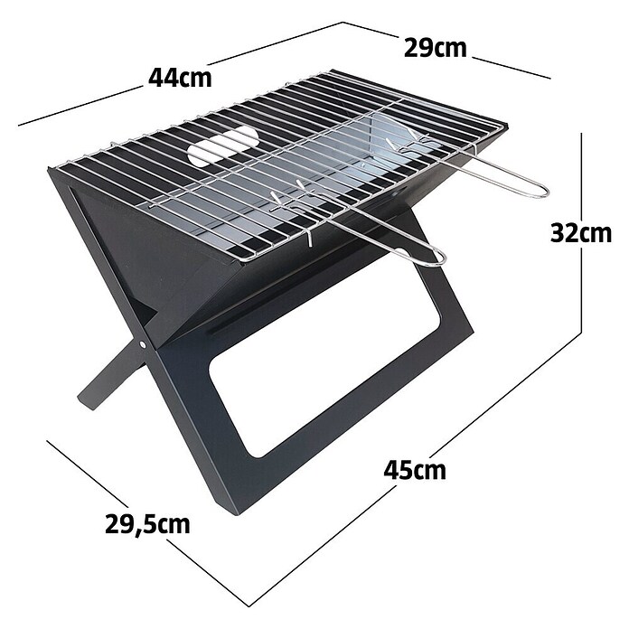 Grillstar Holzkohlegrill (Grillfläche (B x T): 44 x 29 cm, Schwarz) | BAUHAUS