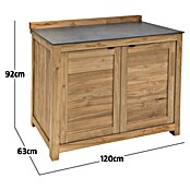 Sunfun Zoe Outdoorküchen-Modul Doppelschrank (Braun, B x T x H: 120 x 63 x 92 cm, Teakholz) | BAUHAUS