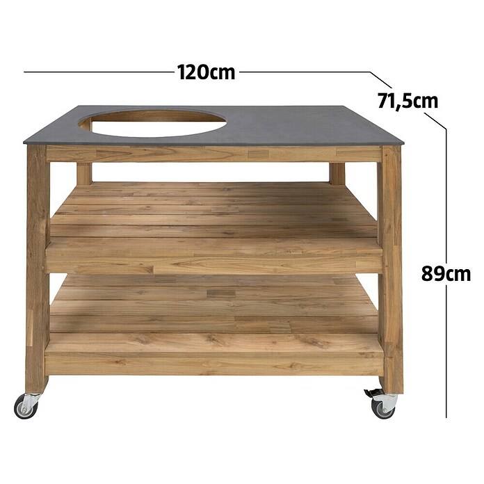 Sunfun Zoe Outdoorküchen-Modul Kamado (Braun, B x T x H: 120 x 71,5 x 89 cm, Teakholz) | BAUHAUS