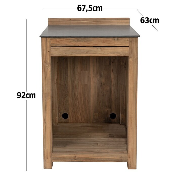 Sunfun Zoe Outdoorküchen-Modul Multifunktionsregal (Braun, B x T x H: 67,5 x 63 x 92 cm, Teakholz) | BAUHAUS