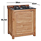 Sunfun Zoe Outdoorküchen-Modul Kochfeld (Braun, B x T x H: 80 x 63 x 96,7 cm, Teakholz) | BAUHAUS