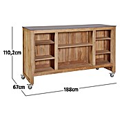 Sunfun Zoe Outdoorküchen-Modul Grillbar (Braun, B x T x H: 188 x 67 x 110,2 cm, Teakholz) | BAUHAUS