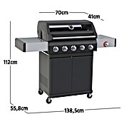 Grillstar Gasgrill Powerburner 550-1 (Grillfläche (B x T): 70 x 41 cm, 14,65 kW, Anzahl Brenner: 5) | BAUHAUS