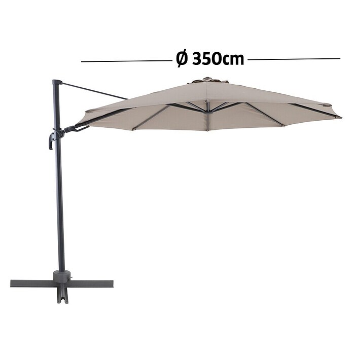 Sunfun Ampelschirm rund Capri (Greige, Durchmesser Bespannung: 350 cm) | BAUHAUS