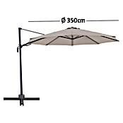 Sunfun Ampelschirm rund Capri (Greige, Durchmesser Bespannung: 350 cm) | BAUHAUS