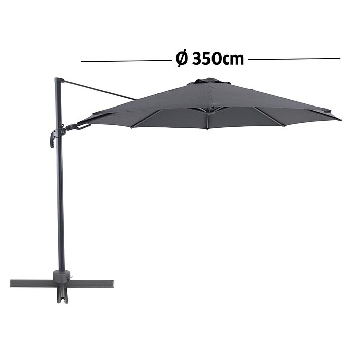 Sunfun Ampelschirm rund Capri (Anthrazit, Durchmesser Bespannung: 350 cm) | BAUHAUS