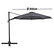 Sunfun Ampelschirm rund Capri (Anthrazit, Durchmesser Bespannung: 350 cm) | BAUHAUS
