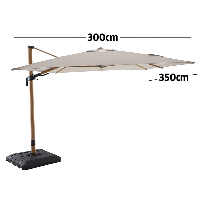 Sunfun Ampelschirm Capri (Beige, Bespannungsmaß (L x B): 300 x 350 cm) | BAUHAUS