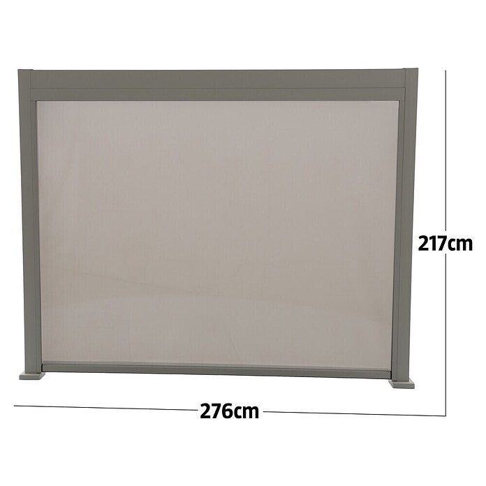 Sunfun Milos Seitenwand (B x H: 276 x 217 cm, Light-Greige, Tiefe: 8,5 cm) | BAUHAUS