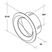 Air-Circle Stropna rozeta za ventilacijsku cijev (Promjer spojnog dijela: 100 mm, S priključcima, Plemeniti čelik)