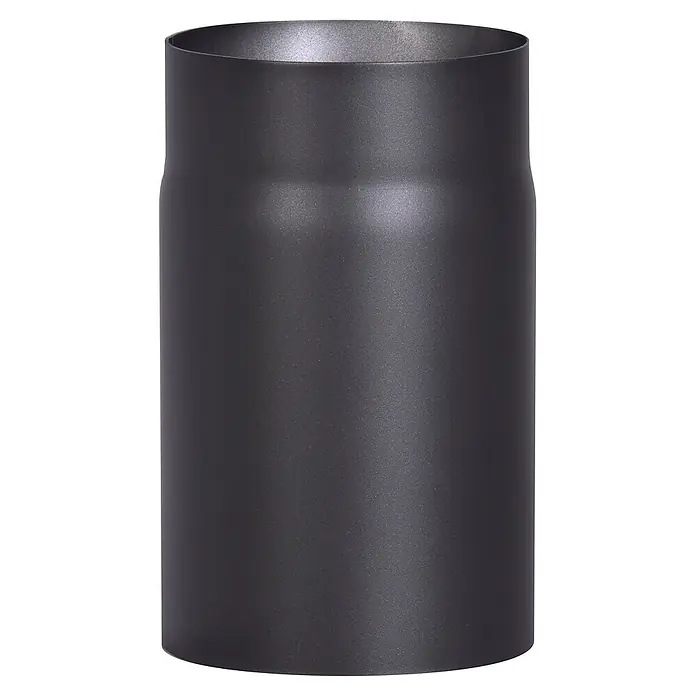 Firefix Ofenrohr RR150/2 - Ø x L: 15 x 25 cm, Schwarz - Dunkelgraue, matte zylindrische Rohrmuffe, leicht verjüngt.