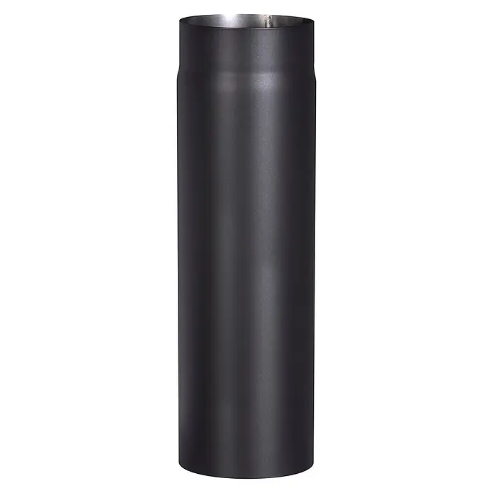 Firefix Ofenrohr RR150/5 - Ø x L: 15 x 50 cm, Schwarz - Dunkelgraues, mattes zylindrisches Ofenrohr mit metallischer Innenseite.