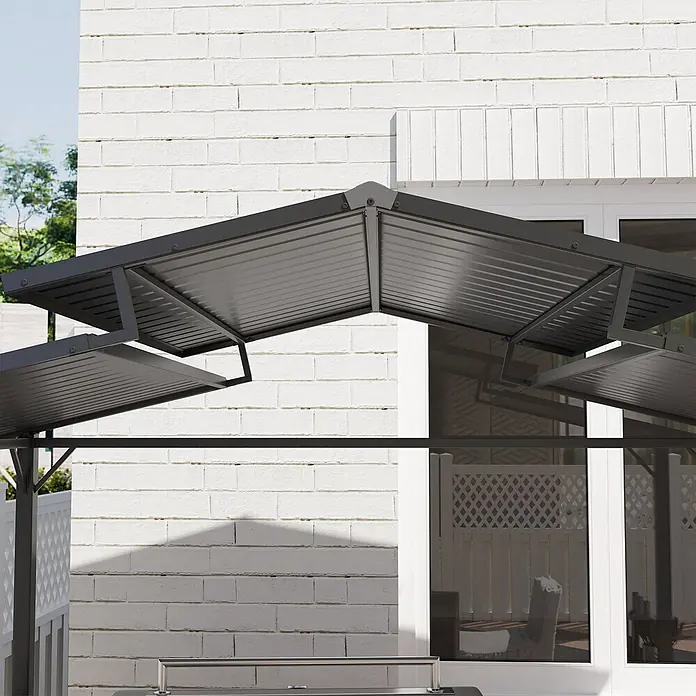 Outsunny Grillpavillon - Farbe Gestell: Schwarz, Metall