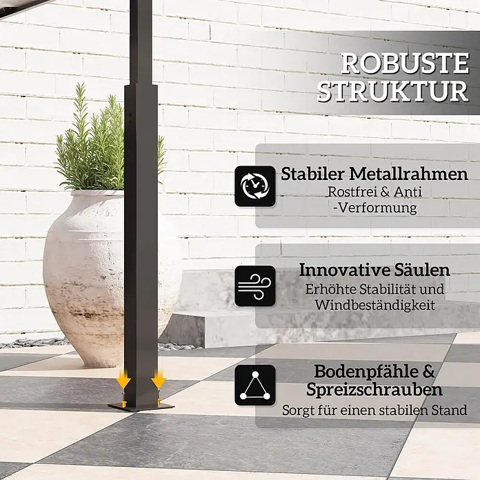 Outsunny Grillpavillon - Farbe Gestell: Schwarz, Metall