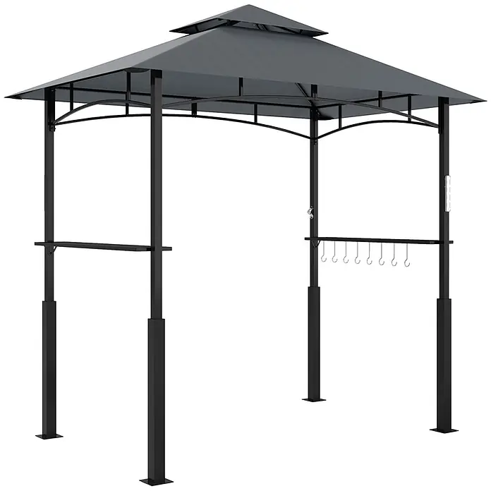 Outsunny Grillpavillon - Farbe Gestell: Schwarz, Metall