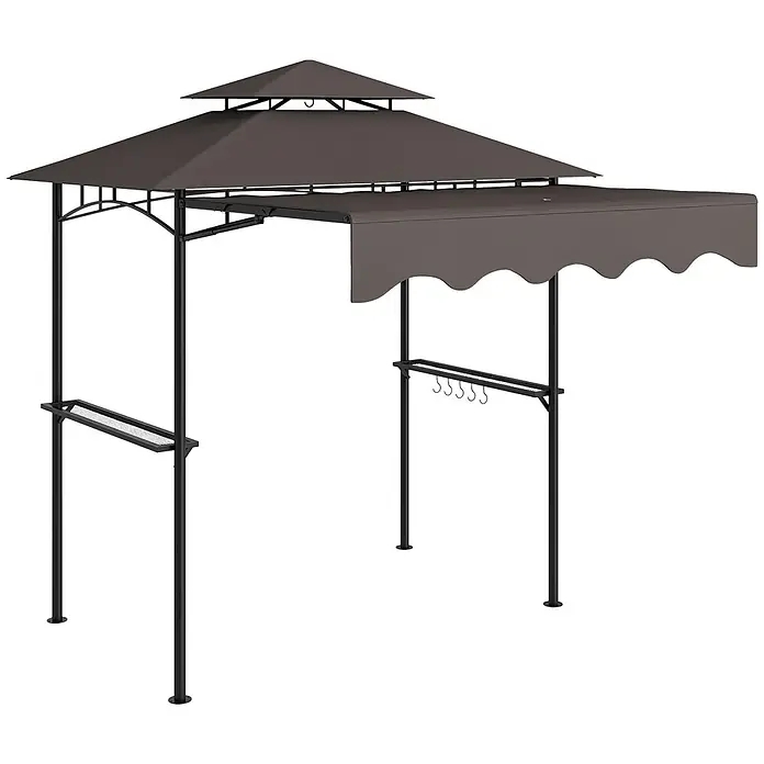 Outsunny Grillpavillon - Farbe Gestell: Schwarz, Metall