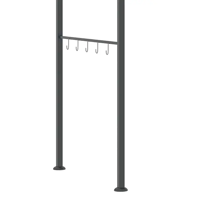 Outsunny Grillpavillon Grau, 215cm x 150cm x 220cm - Farbe Gestell: Schwarz, Metall