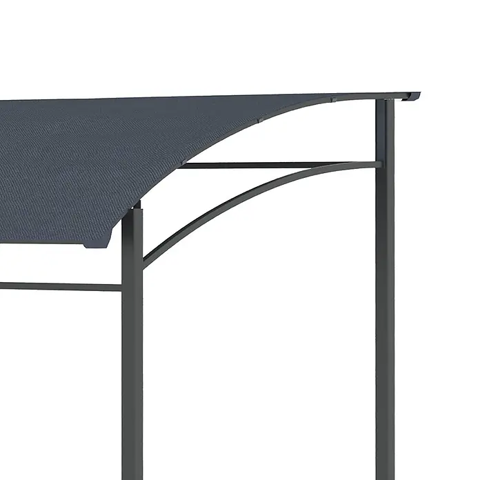 Outsunny Grillpavillon Grau, 215cm x 150cm x 220cm - Farbe Gestell: Schwarz, Metall