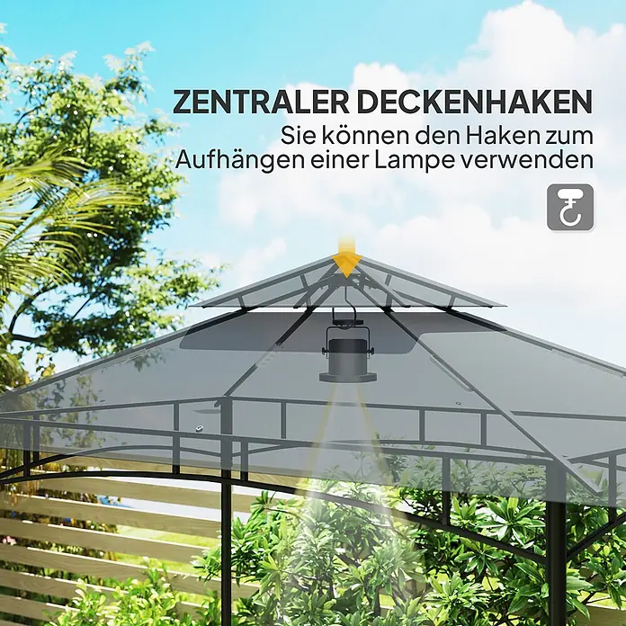 Outsunny Grillpavillon - Farbe Gestell: Schwarz, Metall