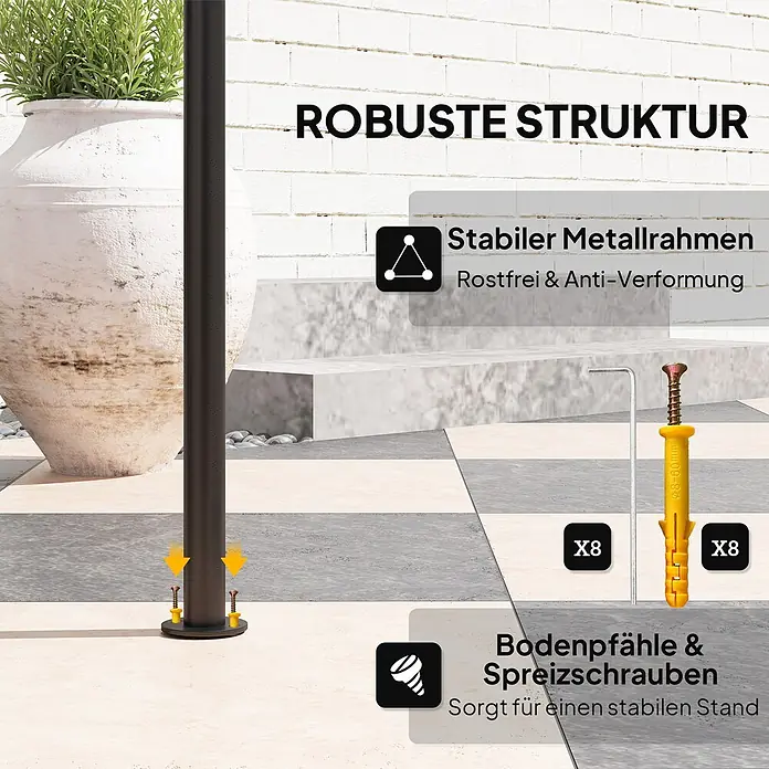 Outsunny Grillpavillon - Farbe Gestell: Schwarz, Metall