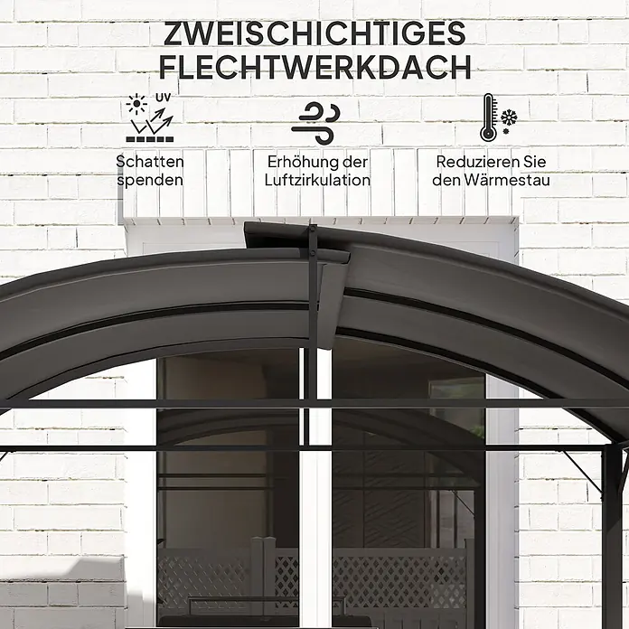 Outsunny Grillpavillon - Farbe Gestell: Schwarz, Metall