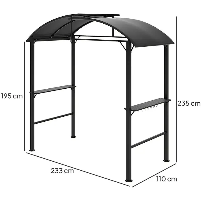 Outsunny Grillpavillon - Farbe Gestell: Schwarz, Metall