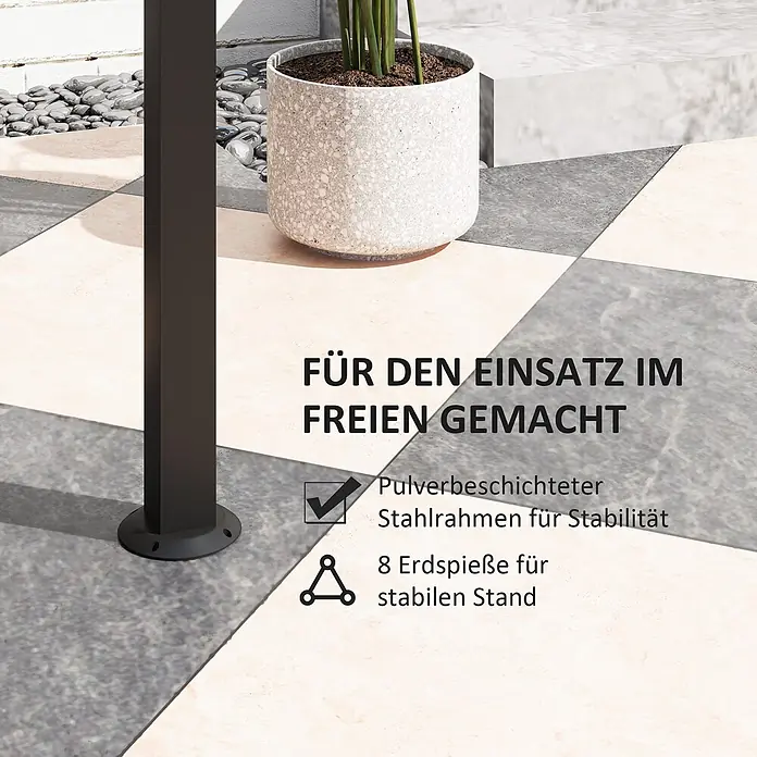Outsunny Grillpavillon - Farbe Gestell: Schwarz, Metall