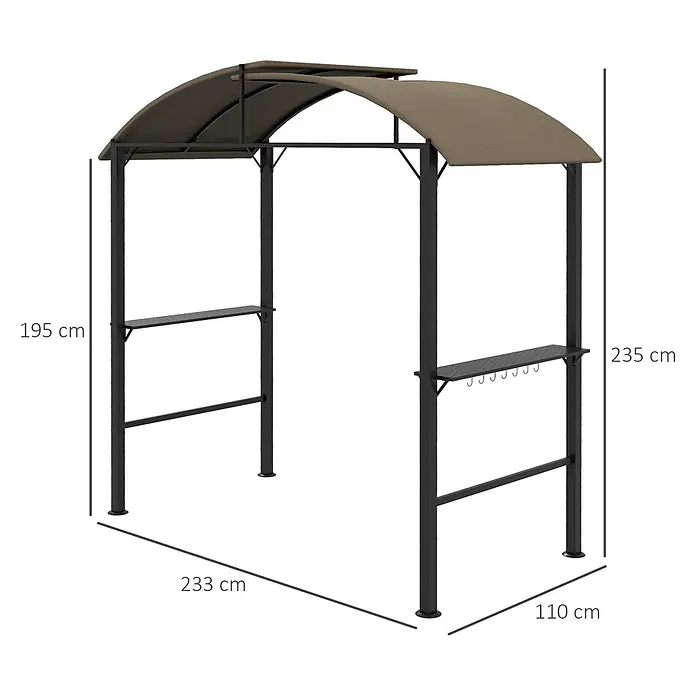 Outsunny Grillpavillon - Farbe Gestell: Schwarz, Metall