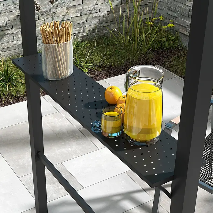 Outsunny Grillpavillon - Farbe Gestell: Schwarz, Metall
