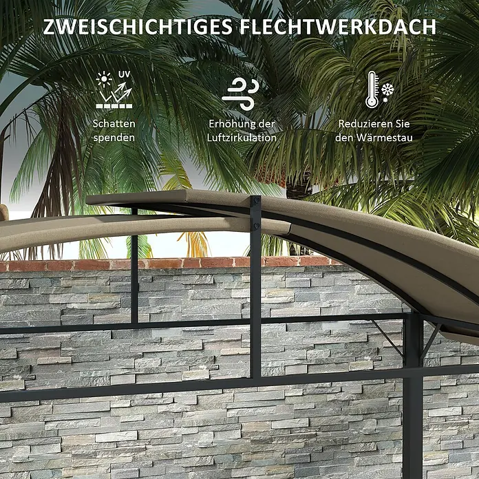 Outsunny Grillpavillon - Farbe Gestell: Schwarz, Metall