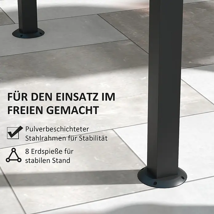 Outsunny Grillpavillon - Farbe Gestell: Schwarz, Metall